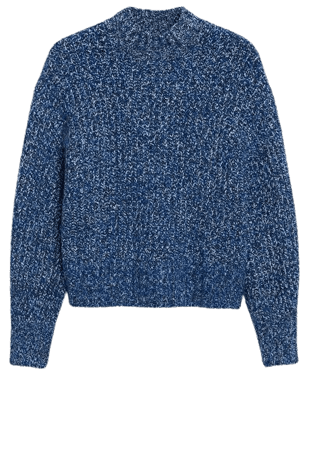 Bright blue chunky knit sweater - Blue melange - Monki WW