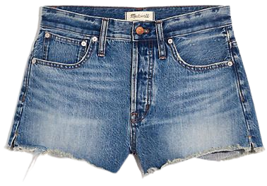 Relaxed Denim Shorts in Clintonville Wash: Split-Hem Edition
