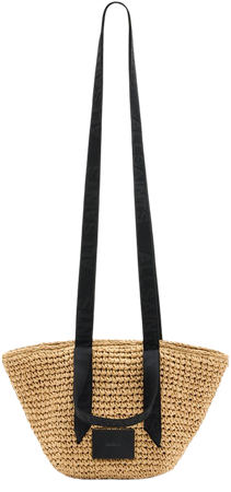 Celayne Mini Straw Tote Bag Almond | ALLSAINTS US