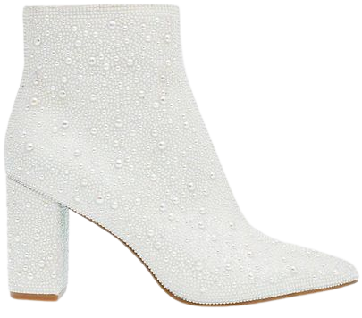 CADY IVORY Pearl Bootie | Pearl Rhinestone Booties | Women’s Boots – Betsey Johnson
