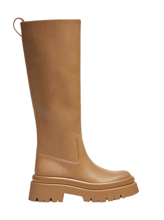 Low-heel track sole monochrome boots - pull&bear