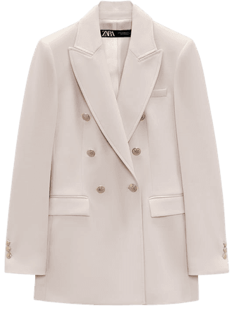 DOUBLE BREASTED LONG BLAZER - Beige-pink | ZARA United States
