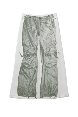Anaheim Denim Long Print Skirt - White Trompe L'oeil - Weekday WW