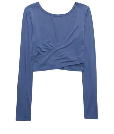 OFFLINE By Aerie Thumbs Up Twist Long Sleeve Cropped T-Shirt