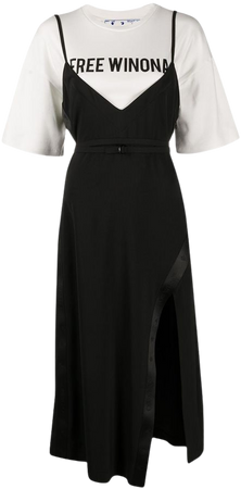 Black & white Off-White Free Winona layered dress OWDB260E20FAB0011010 - Farfetch
