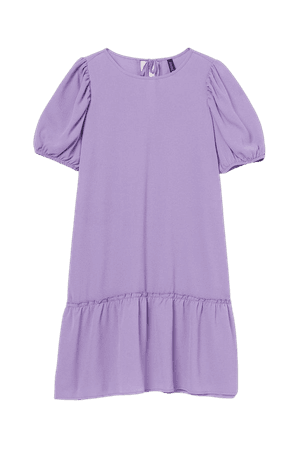 Puff-sleeved Dress - Light purple - Ladies | H&M US