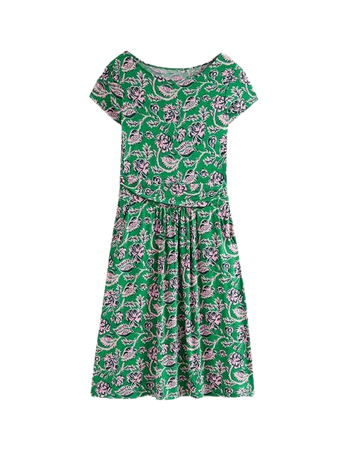 Amelie Jersey Dress - Green Tambourine, Rose Blush | Boden US