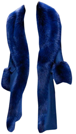 *clipped by @luci-her* Blue Fur Trench Coat