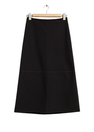 A-line Skirt - Black - Midi skirts - & Other Stories US