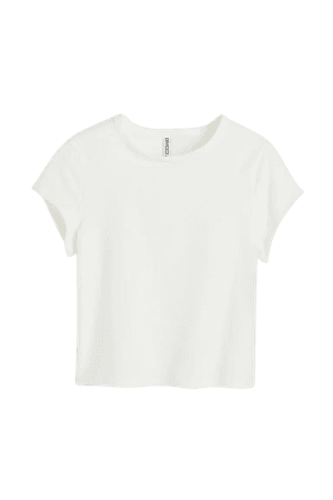 Cotton Jersey T-shirt - White - Ladies | H&M US