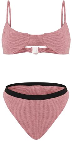 Pink Brushed Soft Rib Lingerie Set | PrettyLittleThing CA