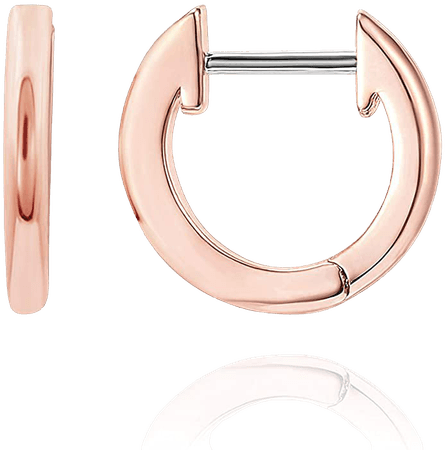 Amazon.com: PAVOI 14K Rose Gold Plated Cuff Earrings Huggie Stud | Small Hoop Earrings for Women: Jewelry