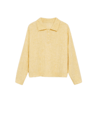 Contrasting knitted polo shirt - Women | Mango USA