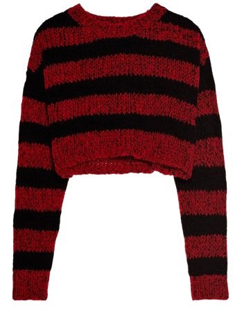 STRIPED CROPPED SWEATER - NEW IN-WOMAN | ZARA United States red  black