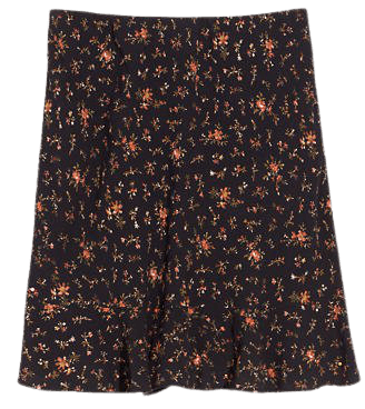 Flounce-Hem Mini Slip Skirt in Fresh Sprigs
