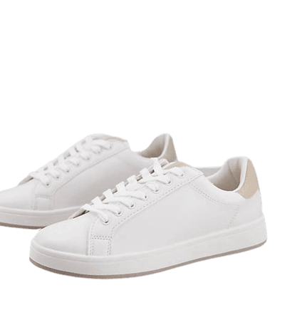 Pull&Bear sneakers in white with neutral tab | ASOS