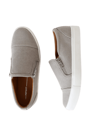 Report Aida Grey Sneakers - Canvas Slip-On Sneakers - Slip-Ons