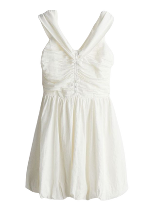 Crinkled Off-the-shoulder Dress - Cream - Ladies | H&M US