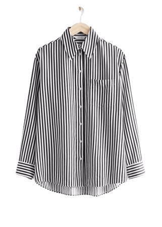 Voluminous Cotton Shirt - Black/White Stripes - Shirts - & Other Stories US