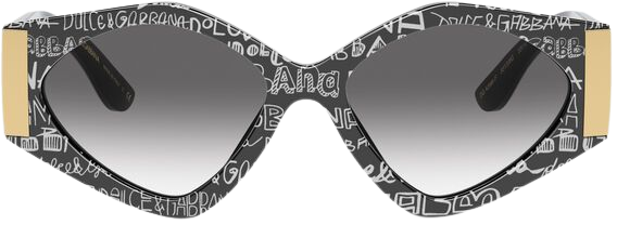 Modern print graffiti sunglasses in Black and White for Women | Dolce&Gabbana®