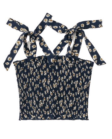 Knot Shoulder Floral Print Shirred Cami Top | SHEIN USA