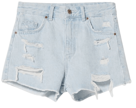 Vintage denim shorts with rips - New - Woman | Bershka