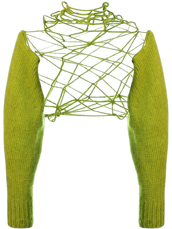 Deconstructed Sweater Crop Top Lime Green (Dei5 edit)