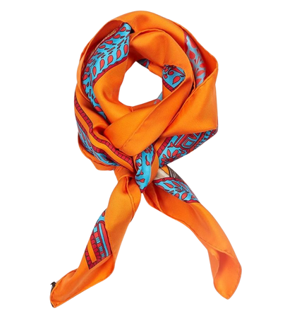 Hermes Orange Silk Scarf