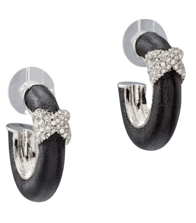 Black and silver goo earrings
