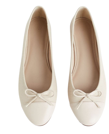 Ballet Flats - Beige/crocodile-patterned - Ladies | H&M US