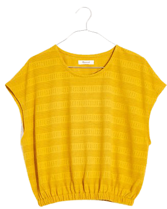 Pointelle Knit Short-Sleeve Crop Top