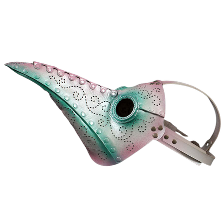 Female Plague Doctor Mask For Women - Pearlescent white, pink, green
