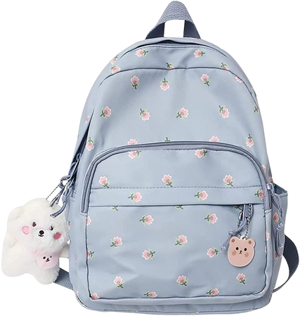 Amazon.com | Mini Cottagecore Aesthetic Backpack for Teen Girls Kawaii Preppy Bookbags Fairycore School Bag (Blue) | Kids' Backpacks