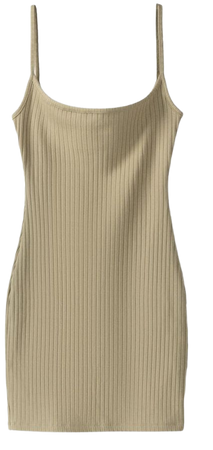 Ribbed mini dress with straps - New - Women | Bershka
