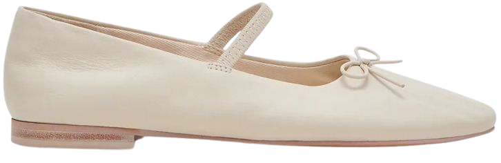 CARIN BALLET FLATS IVORY LEATHER – Dolce Vita