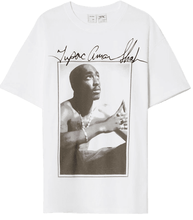 Short sleeve T-shirt with Tupac print - T-shirts - Woman | Bershka