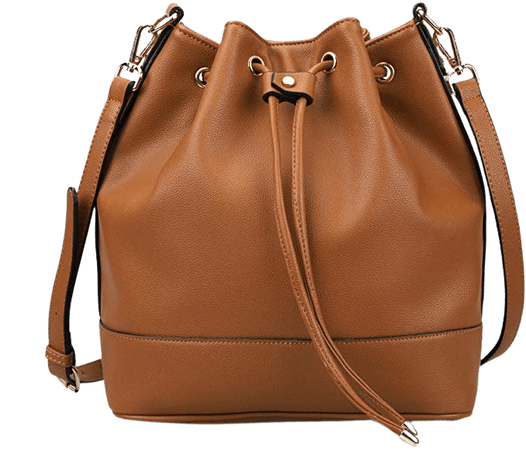 Drawstring Bucket Bag for Women Large Crossbody Purse and Shoulder Tote Handbag Brown: Amazon.co.uk: Shoes & Bags