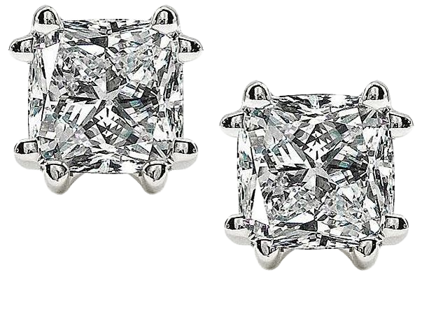 2.50 Carats Cushion Cut Diamond Stud Earrings $6,668.00