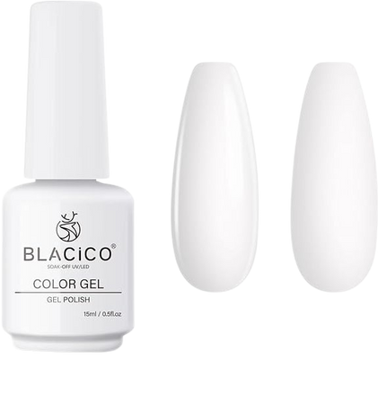 Blacico Gel Nail Polish, 1 Pcs 15ml White Color Gel Polish Professional UV LED Soak Off Gel Nail Polish Manicure Salon DIY at Home : Beauty & Personal Care