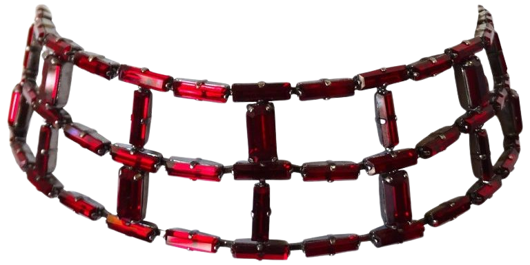 Daniel Swarovski Latter Grid Red Crystal Choker For Sale at 1stdibs