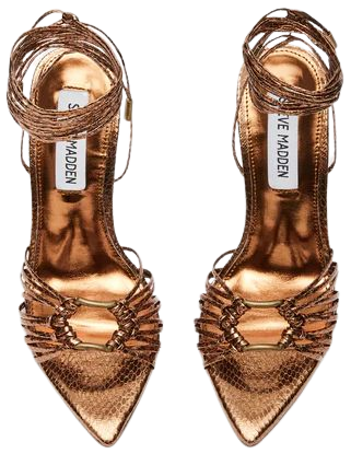 ZAYA Bronze Snake Lace-Up Stiletto Heel | Women's Heels – Steve Madden