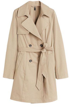 Cotton Trench Coat - Beige - Ladies | H&M US