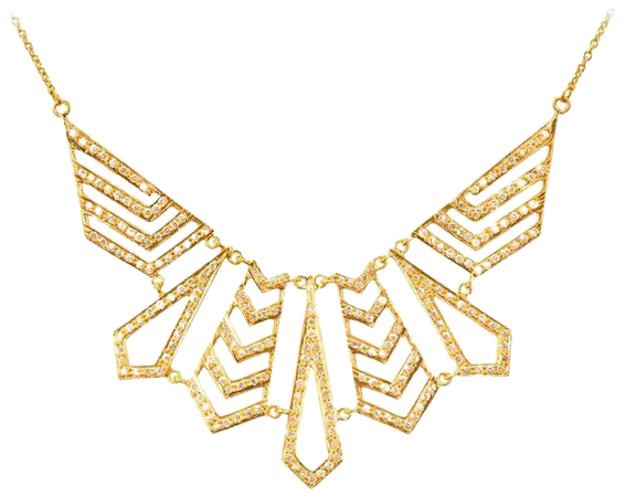 Lauren Harper Collection 1.62 Carat Diamond Yellow Gold Statement Necklace For Sale at 1stdibs