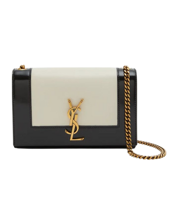 Saint Laurent Kate Small Bicolor YSL Monogram Chain Shoulder Bag | Neiman Marcus