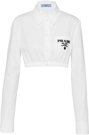 Prada Cropped White Shirt