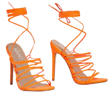 Neon Orange heeled sandals