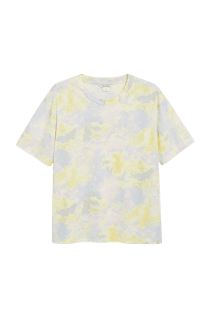 Pastel tie dye cotton tee - Yellow lilac tie dye - Monki WW
