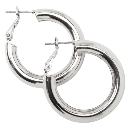 Silver 30MM Tube Hoop Earrings | Claire's US
