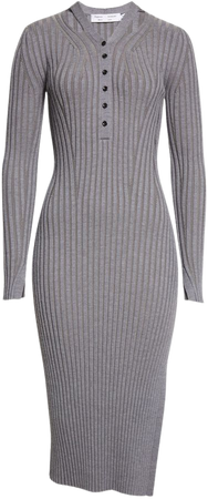 Proenza Schouler White Label Cutout Ribbed Long Sleeve Sweater Dress | Nordstrom