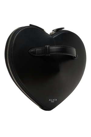 alaia black heart clutch